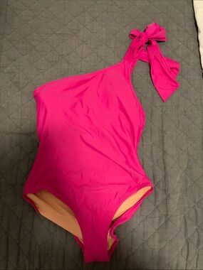 J. Crew One-Shoulder Magenta One-Piece Swimsuit